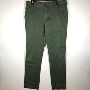Aeropostale Men's 34/34 Green Flat Front Slim Straight Casual Pants
